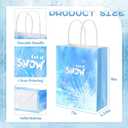 Henoyso 36 Pcs Snowflake Gift Bags with Handles Party Favor Goodie Bags Winter Wonderland Treat Bag for Candy, Christmas Holiday Supplies