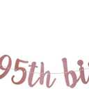 2 x Happy 95th Birthday Banner, Pre-Strung,Rose Gold Glitter Paper Garlands for 95th Birthday Party Decoratiopns Supplies, Letters Rose Gold,ABCpartyland