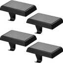 4 Pack Christmas Stocking Holders Ornament Hooks Mantel Weighted Stocking Hangers Metal Hanging Hooks Heavy Duty Stocking Holders Bases for Mantel Fireplace Party Decoration (Black, 4)