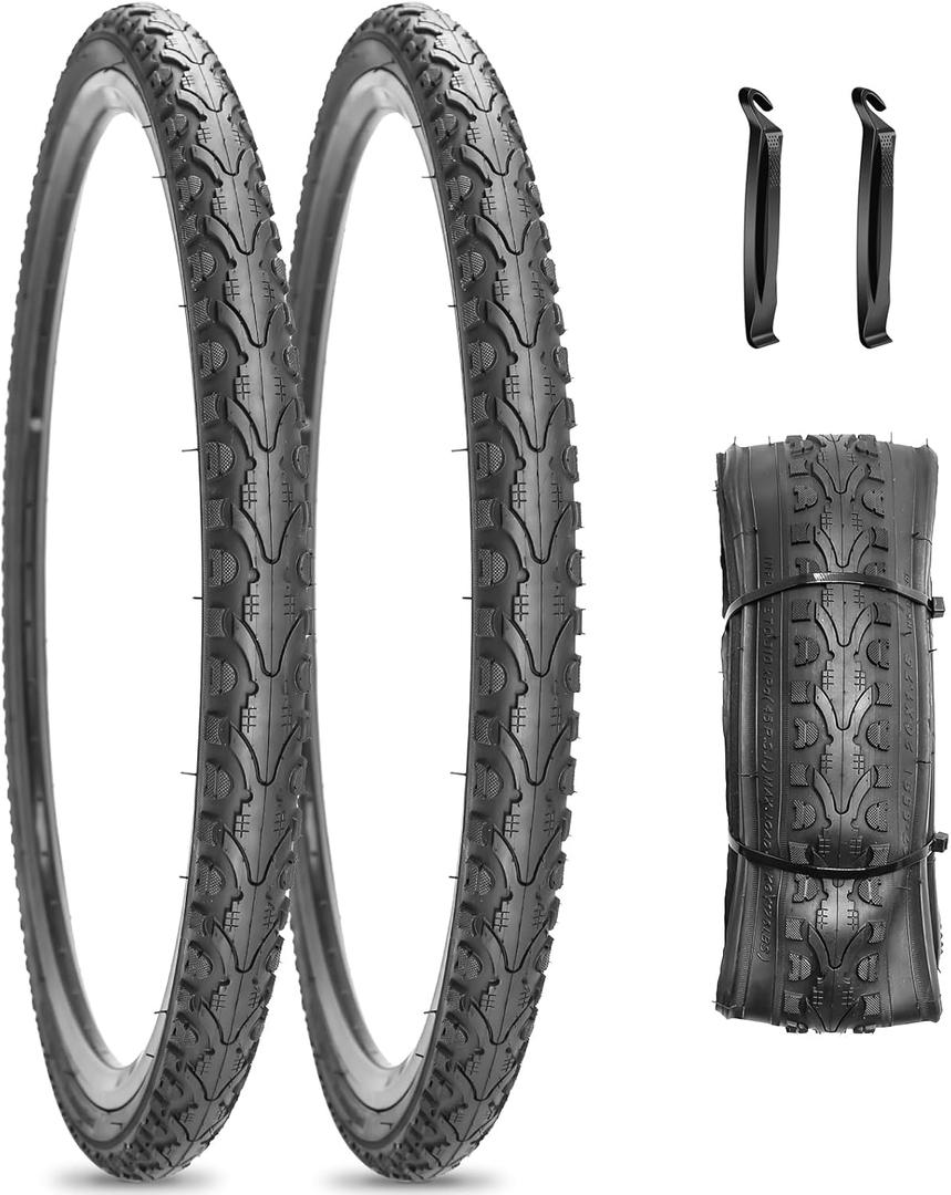 SIMEIQI Pair of 26"x1.75" Bike Tires with or Without Inner Tubes for 26x1.5/ 26x1.75/26x1.95 Replacement Tire for Hybrid City Road Commuter Bicycles