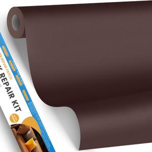 YAFLC Leather Repair Patch for Furniture, 40" x 16" Self Adhesive Leather Repair Kit Vinyl Repair Tape for Car Seat Sofa Jackets Couches Chair Brown