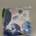 Round Tablecloth with Elastic Edge, Waterproof Table Cloth for Dinner, Outdoor, Picnic, 48inch, Blue Flowers