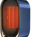 QQT Space heater,Portable PTC Ceramic Space Heater for Indoor Use,Quiet Desk Heater for Office,Energy-Saving Bathroom Heater,Tipping and Overheating Protection,Suitable for Office,Bedroom (Blue)