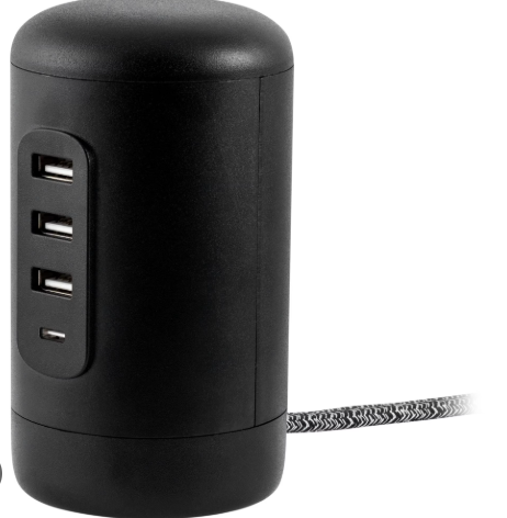 Philips 3 USB-A 1 USB-C 2 Outlet Desktop Charging Station With Cord