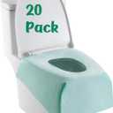 Toilet Seat Covers Disposable 20 Pack,Full Coverage Waterproof Toilet Seat Cover for Adults and Kids Potty Training,Travel Accessories for Public Restrooms (Light green)
