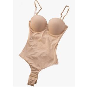 Women Shapewear One-piece Bodysuit Tummy Control Underwears Adjustable Seamless Invisible Bra Body Shaper, L