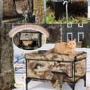 Indestructible Heated Cat House for Outside Winter, 100% Waterproof, Safe Escape Door, Insulated Outdoor Cat Shelter with Heater for Feral Barn Cat Kitty (Desert Camouflage, 26"x16"x18")