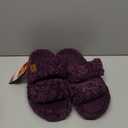 EverFoams Womens Fuzzy Open-toe Slippers Soft Comfy Memory Foam Indoor House Shoes (9-10, Plum Violet)