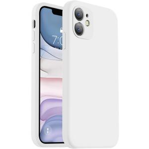 Vooii Compatible with iPhone 11 Case, Upgraded Liquid Silicone with [Flat Edges] [Camera Protection] [Soft Anti-Scratch Microfiber Lining] Phone Case for iPhone 11 6.1 inch - White