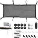 Under Desk Cable Management Net, 36PCS Under Table Cord Management Mesh Organizer Flexible Wire Hiders, Extra Large Capacity Wire Management Kit Under Desk, Fits Most Tables (8 holes)