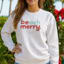 Beach Merry Christmas Holiday Apparel Tropical Vacation Sweatshirt,S, White