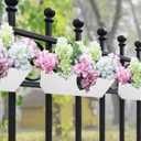 Railing Planters Outdoor Balcony 16 Inch Deck Over The Railing Planter Boxes Hanging Planters for Fence Flower 3 Pcs (White), 5.1 inches