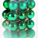 3 x St Patricks Day Decorations, 24pcs 4cm/1.5" Hanging Balls Irish Festival Dcor, Green Christmas Ball for St Patricks Day Tree Decorations