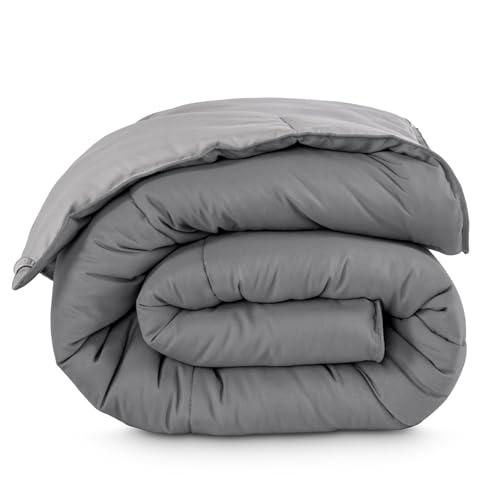 Bare Home Twin Comforter - Reversible Colors - Goose Down Alternative - Ultra-Soft - Premium 1800 Series - All Season Warmth - Bedding Comforter (Queen, Grey/Light Grey)