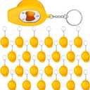 24 Pcs Construction Party Favors Mini Bottle Opener Keychain Construction Helmet Keychain for Birthday Christmas Party Gifts Supplies, Yellow