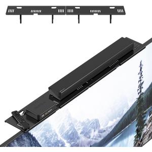 Adjustable Steel TV Top Shelf, Soundbar Mount, Universal Monitor Shelf for Soundbar, Game Console, Cable Box, Router Shelves and Home Accessories (No Storage Boxes, 2PCS) (33.86X4.72inch, Black)