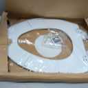 Mayfair Linden Slow Close Toilet Seat, Non Slip Heavy Duty Wood, Easy Install, Elongated, White