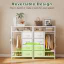 YOSHOOT 31.5" Dresser with Hanging Rack, Closet Dresser for Kids Bedroom, 11.8"D x 31.5"W x 47.8"H
