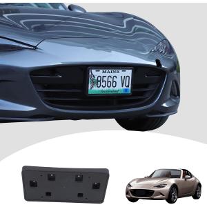 ABS Car Front License Plate Frame Black Compatible with Mazda MX-5 ND 2016-2025 Front Bumper License Plate Bracket No Drilling Mounting Bracket Exterior Accessories