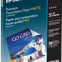 Epson Premium Presentation Paper MATTE (8.5x11 Inches, Double-sided, 50 Sheets) (S041568),Bright White
