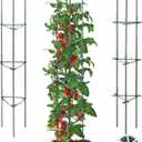 GROWNEER 3 Packs 74 Inches Tomato Cages for Garden, Premium Tomato Plant Cage for Pots, Tomato Trellis Plant Stakes Supports with 164Ft Twist Tie, for Vegetable Flowers Fruits Vertical Climbing Plants (74" x 3Pcs, Green)