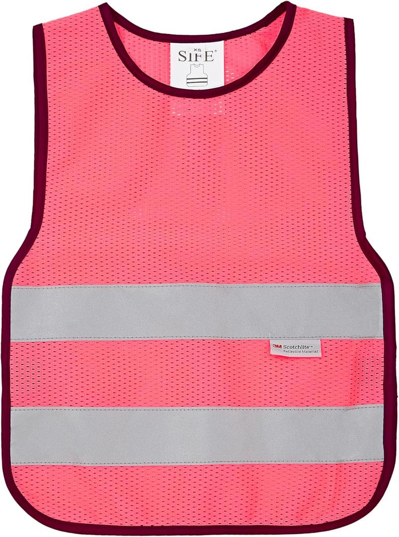 2 x SIFE Kids' Safety Vest for Young Explorers,6 Color Options,Compatible with 3M Technology (Pink, S)