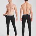 Moozava Mens Compression Pants Running Leggings Spandex Gym Workout Tights Athletic Sport Base Layer Cycling Football Soccer (Black, L)