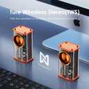 Transparent Wireless Bluetooth Speaker Portable Mini Speaker with LED Colorful Lights Stereo Sound TWS Small Speakers for Office, Party Camping, Shower, Home, Travel