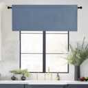 NICETOWN Stone Blue Farmhouse Valance - Rust Small Valance for Windows 42x16 Inch Solid Blackout Rod Pocket Kitchen Short Curtain Toppers for Bathroom Living Room, 1 Panel