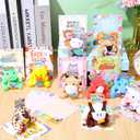 60 Pcs 30set Back to School Gifts for Students Mini Stuffed Animals Toys with Cards First Day of School Stuffed Keychains for Students Classroom Exchange Gifts