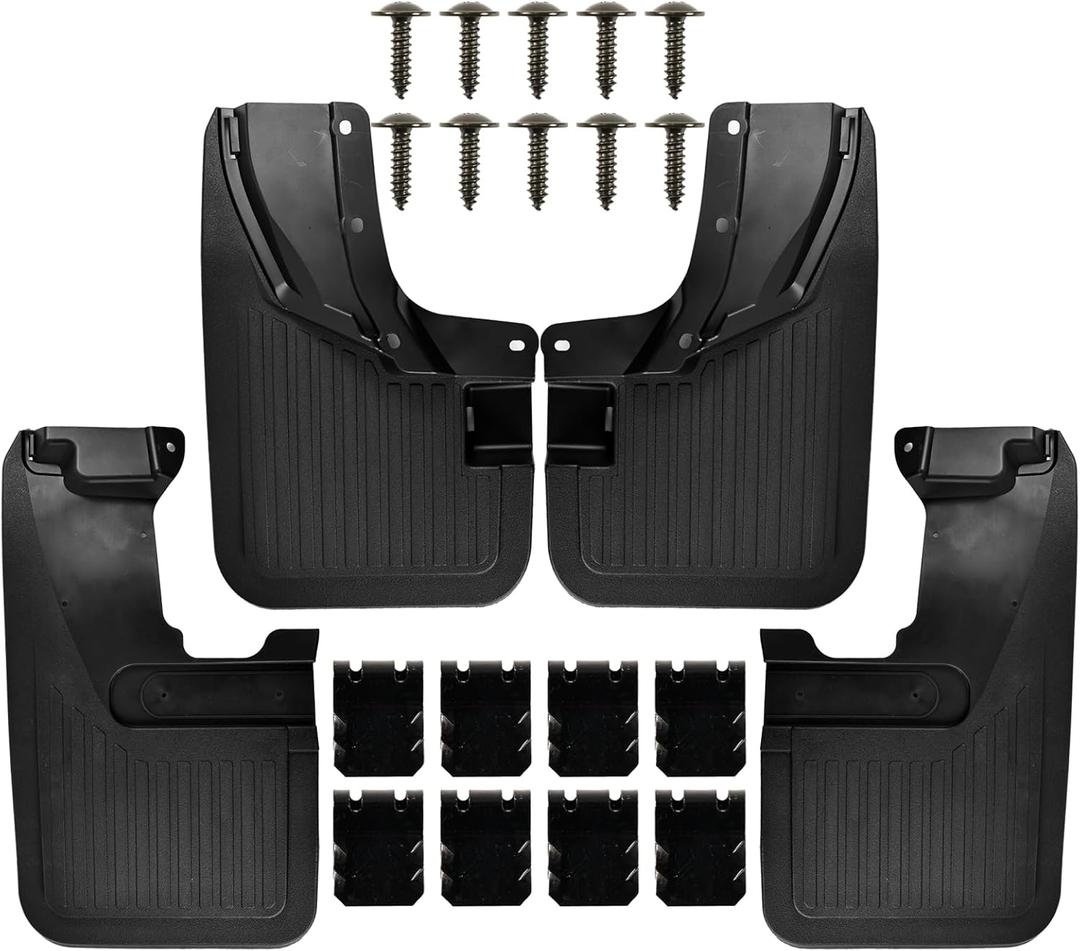 XUKEY 4PCS Mud Flaps Splash Guard for Ford Bronco 2021 2022 2023 2024 2025 Mudguards Mudflaps Fender Tire Protector Rear Front Car Accessories Replacement(Off-Road Version)