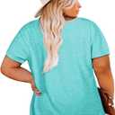 Womens Plus Size V Neck T Shirts Summer Short Sleeve Sexy Tops T-Shirts Tunic Casual Loose Fit Soft Basic Tees