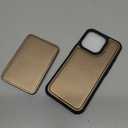 Usroom Compatible with Magsafe for iPhone 16 Pro Wallet Case Magnetic Card Holder, RFID Blocking 2 in 1 Detachable Kickstand Shockproof Case for Women Men, Bronze Gold