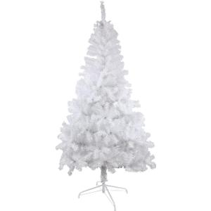 CCINEE 6ft White Artificial Christmas Tree, 700 Branch Tips Hinged Spruce with Metal Stands, Easy Assembly, for Xmas Holidy Home Party Decoration