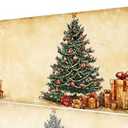 Christmas Desk Mat Gaming Large Mouse Keyboard Pad Christmas Tree Ornaments Vintage Desktop Mat and Mouse Extra Large Full Desk Computer Pads 31.5" x 11.8"