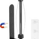 KIHOGEM Magnetic Paper Towel Holder, One Hand Operable Paper Towel Holder Wall Mount Self Adhesive and Strong Magnetic Backing for Kitchen Refrigerator Grill RV(Black)