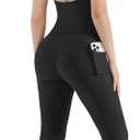 SUUKSESS Women 2 Piece Workout Sets Padded Tank Tops Tummy Control Leggings Gym Outfits (Black, L)