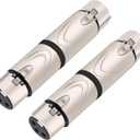 3Pin XLR Male to Male,XLR Female to Female,XLR Male to Female Adapter for DMX Audio Microphone Mic Extension Changer Coupler XLR Splitter (XLR Female to XLR Female(D1048))