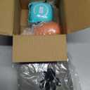 Amazon Basics Dog Bath Brush with Shampoo Dispenser and Fast Dry Towel, 3-Pack, Blue and Orange