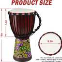 Wood Djembe Drum, 8.5'' x 16''Carved Mahogany African Drums with Goatskin Drumhead, West African Styled Professional Djembe Hand Drum Musical Instruments for Adults Beginners