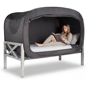 ANC POP Bed Tent Twin Bed Canopy Portable Dream Tent for Adult Indoor Sleeping Tents with 2 Doors Breathable Private Space Tents, Black