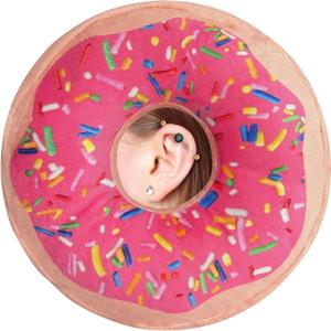 Ear Piercing Pillow for Side Sleepers Pillows with Holes for Ear Pain,Donut Pillow for Ear Side Sleeping Pillow for Adults CNH Ear Pain Relief Pressure Sores Ear Pillow with Hole in Center (One Size)