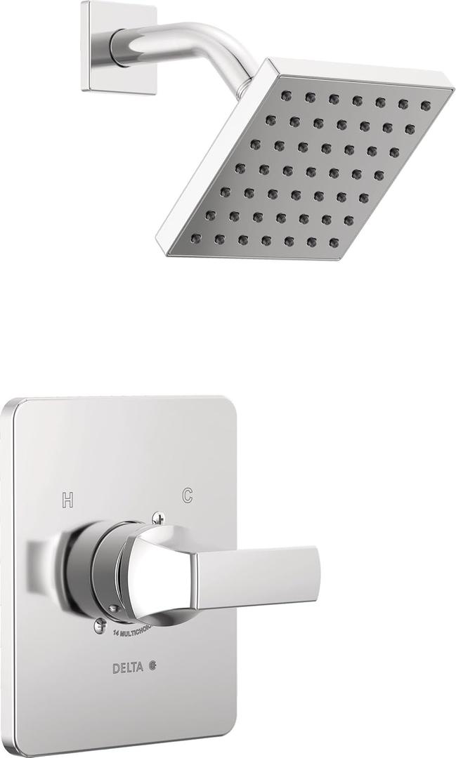Delta Velum 14 Series Shower Faucet Set, Chrome Shower Head and Handle Set, Valve Trim Kit, Chrome T14237 (Valve Not Included) Delta Velum 14 Series Shower Faucet Set, Chrome Shower Head and Handle Set, Valve Trim Kit, Chrome T14237 (Valve Not Included)