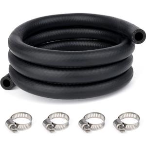 3/8" Heater Hose Coolant Radiator and Clamps | 5FT Straight Coolant Hose with Double Reinforced Structure | SAE 20R3 Standard