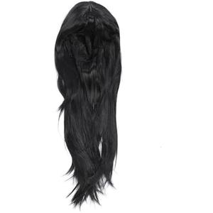 Black Long Straight Hair Wig with Bangs High Temperature Synthetic Hair for Women Cosplay Halloween Party Stage Performance