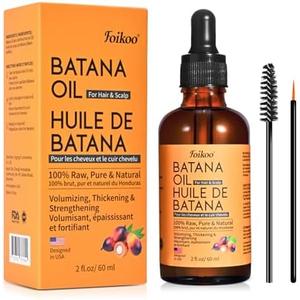 FOIKOO Batana Oil for Hair Growth Dr Sebi Organic, 100% Raw Pure & Natural Botana Oil from Honduras, Deeply Nourishing Scalp for Hair Thicker and Stronger (2 Fl Oz, Pure) Exp. 02/19/2028