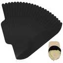 50Pcs Hat Sweat Liner for Baseball Cap, Disposable Absorbing Sweat Band Pad, Hat Sweat Protector Prevents Stains for Men or Women Outdoor Sports or Work, Black