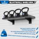4 Pack Slatwall Shelves, Heavy Duty Metal Slat Wall Shelf for Retail, Garage, Home Storage, 80 lbs Load Capacity, Universal Slatwall Accessories(10 x 24 Inch-4, Black)