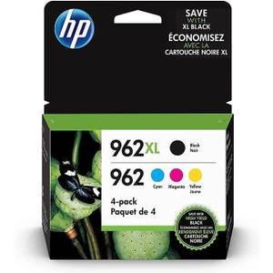 962XL Ink Cartridge Combo Pack Compatible for HP 962XL 962 Ink Cartridges Work with HP Officejet Pro 9018e 9015e 9018 9012e 9015 9010 9018e 9012 9025e 9025 9020 Printers (4 Packs)