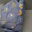 Odorless Premium Foam Baby Play Mat, Soft Microfiber Fabric Crawling Mat for Floor- Comfortable and Hypoallergenic, Non-Slip Cushioned Floor Playpen mat for Infants,Babies,Toddlers (59" X 59", D-blue Sky)